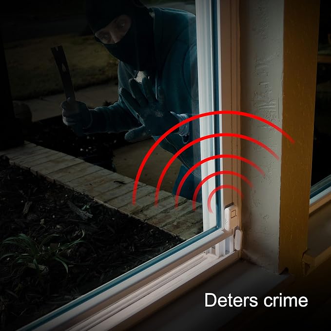 UltraPro Personal Security Window and Door Alarm, 12 Pack, Wireless Chime | DIY Protection, Burglar Alert, Easy Installation, Home Security, Ideal for Home, Garage, Apartment, White, 45989