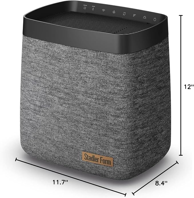 Stadler Form humidifier Karl, powerful evaporator for rooms up to 1076 sq. ft., quiet, can be controlled with Wi-Fi via app, textile cover, 4 humidification levels, black