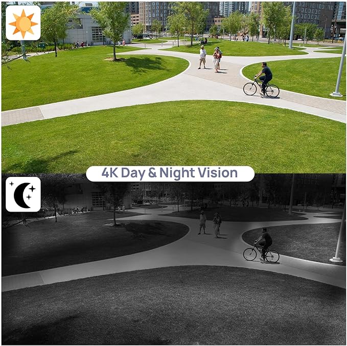 VIKYLIN 4K 8MP IP PoE Camera, Outdoor PoE Security Camera with Motion Detection 2.0, Tripwire, Area Detection, Face Detection, Built in Mic, Starlight 98ft IR Night Vision, N Series Upgrade