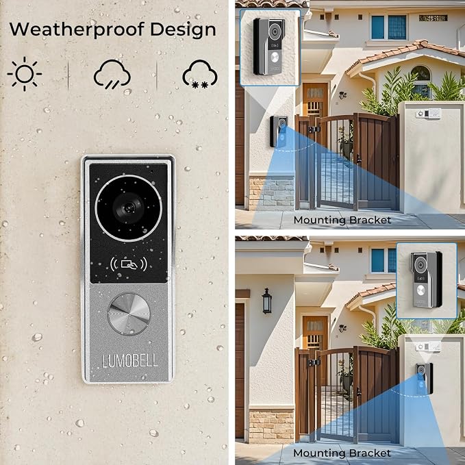 Wired Video Doorbell Intercom System with 7" HD Touchscreen Monitor, 1080P Doorbell Camera, 130° Wide Angle, Night Vision, Human Detection, Support 12V Electric Door Lock Strike Plate