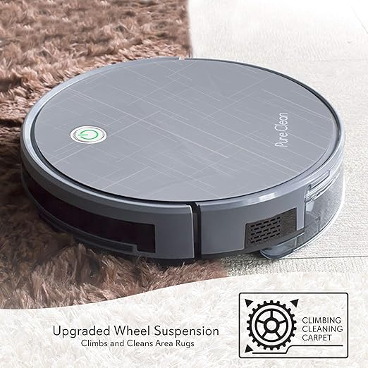 PureClean Smart Gyroscope Robot Vacuum Cleaner - Multiroom Navigation Mobile App Control and Alexa Compatible - Auto Charge Dock, 3 Step Air Filter - Cleans Hardwood and Carpet Floor PUCRC660