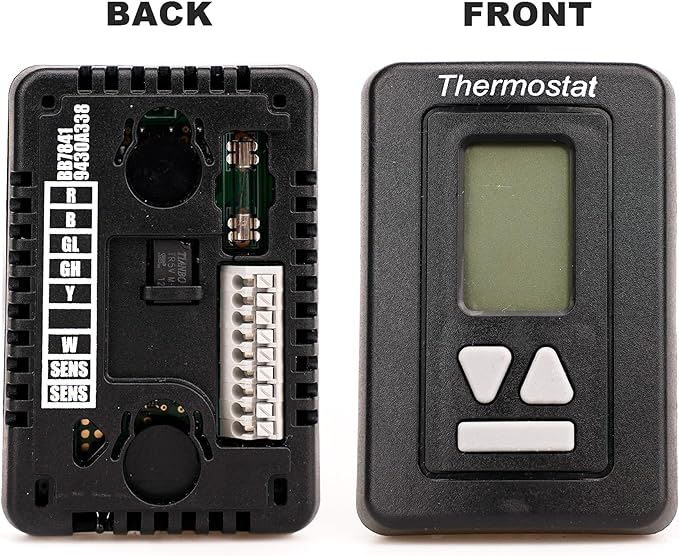 RV Thermostat 94303382 12v,9430,Replacement Black Digital RV Thermostat Hot/Cool Compatible Machine 9430-338