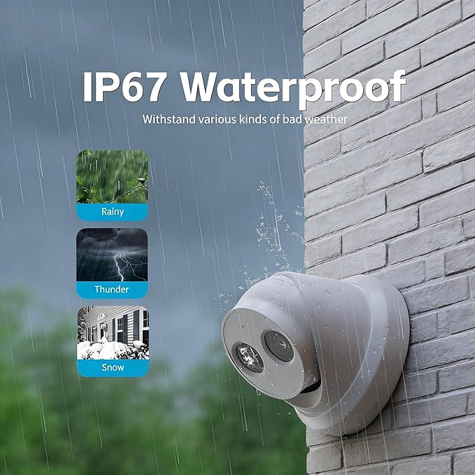 DS-2CD2383G2-I, 4K 8MP AcuSense IP Camera PoE Turret Dome Camera IP67 Outdoor, 120dB True WDR, 4mm Wide Angle Lens, IK10, H.265+, English Version, Human and Vehicle Detection, Work with iVMS-4200
