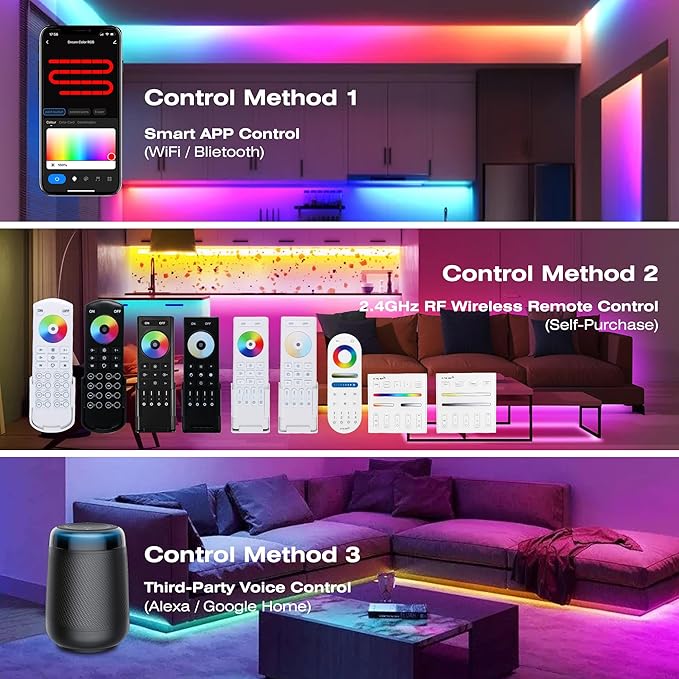DR04W WiFi SPI 5~24V RGB Controller - Designed for Addressable LED Strip Lights, Compatible with Alexa Google Home Siri Smart Life Tuya APP Control Work with RC03RF WR01RF 2.4G RF Remoter etc