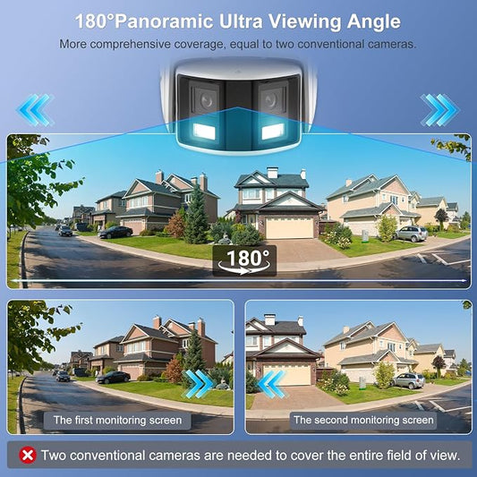 Anpviz 4K/8MP PoE Dual Lens Security Camera Outdoor 180 Degree Wide Angle