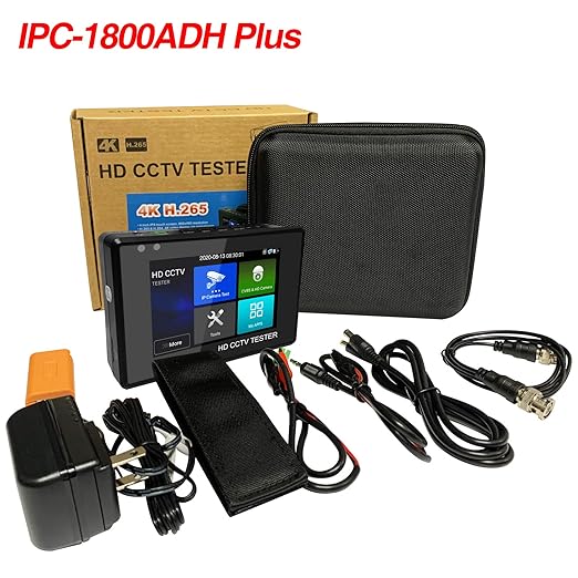 Rsrteng CCTV Camera Tester Support 12MP IP Camera 8MP TVI/CVI/AHD Camera CVBS Camera 4-inch IPS Touch Screen Monitor CCTV Tester Support POE PTZ 4K RS485 TF Card Slot