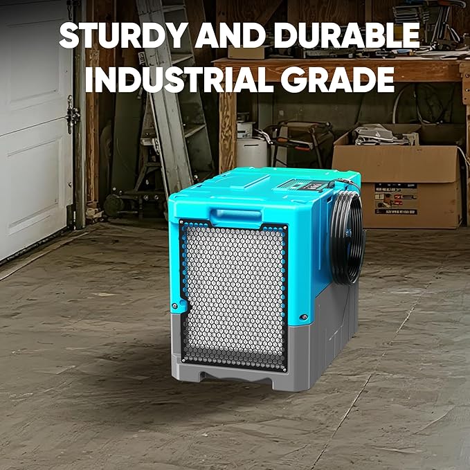 190PPD Commercial Dehumidifier with Pump for Basement-6000Sq.Ft. Warehouse, Large Crawl Space Dehumidifier for Efficient Water Damage Restoration-Auto Defrost, Memory Starting, 2026-Blue-3PC