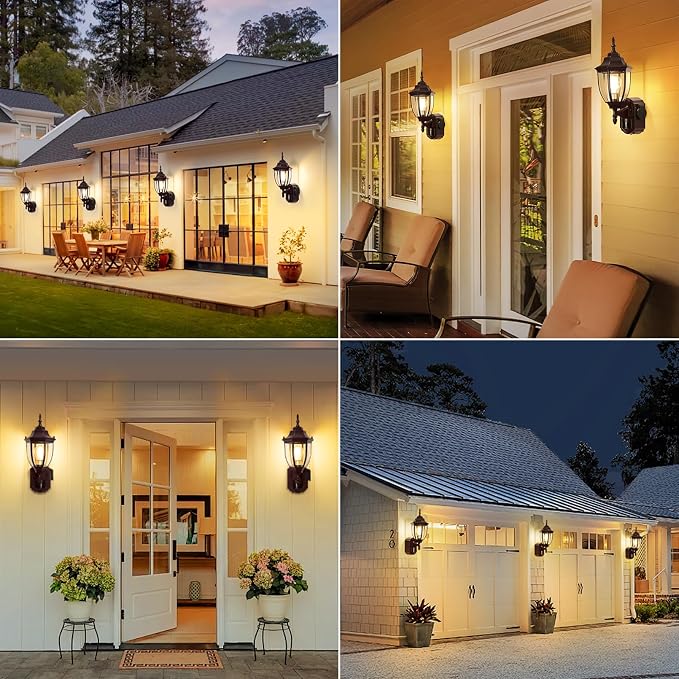 Porch Lights with Outlet, Motion Sensor Outdoor Lights