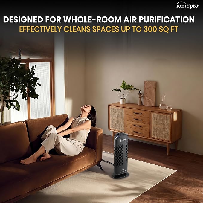 Ionic Pro Compact Filterless Air Purifier for Home, Cleans Up to 300 sq.ft
