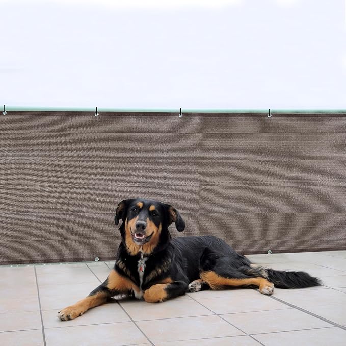 Sunny Guard Customized 3'x7' Brown Balcony Privacy Screen,90% Shade Apartments Fence Cover,Heavy Duty Mesh Windscreen for Deck,Outdoor,Backyard,Patio