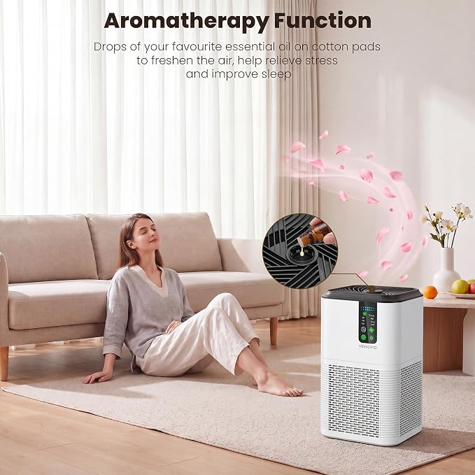 Air Purifiers for Home Large Room Up to 1750ft², Auto Air Quality Monitor