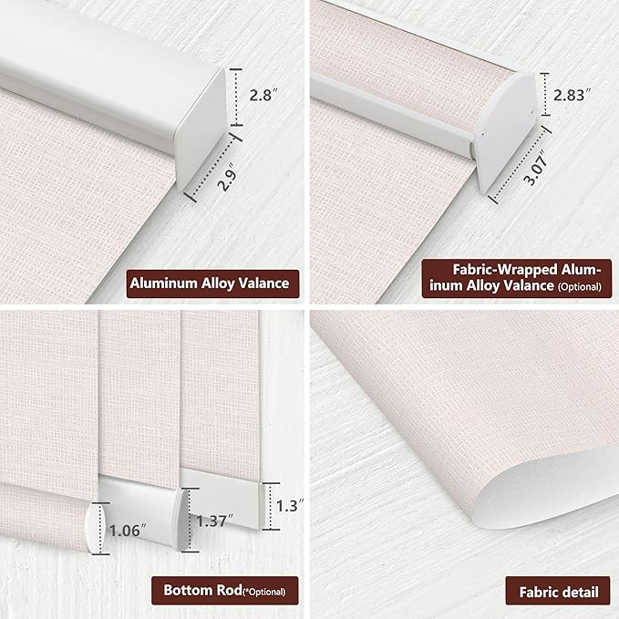 Bringnox Motorized Blinds with Remote,100% Blackout Smart Roller Blinds Compatible with Apple Homekit Google Home and Alexa Via HUB,and Customized