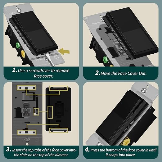 TOPGREENER 300W LED Dimmer Switch, Single Pole or 3-Way, Black, 1P