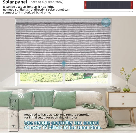 SmartWings Motorized Light Filtering Shades, Work with Matter Thread Homekit Z-Wave Alexa Google, 70% Blackout Shades Translucent, Cordless Blinds with Remote Control Rechargeable, Safari Rock Grey