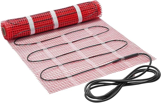 VEVOR Self-Adhesive Mesh Floor Heating Mat, 15 sqft 120V, Smart Thermostat & Alarm, Easy Install for Tile, Stone & Vinyl Flooring