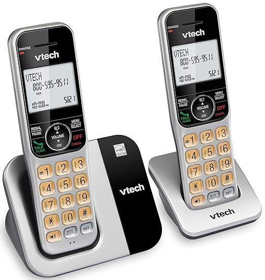 VTech 2-Handsets Cordless Phone System for Home with Call Block, Large Display & Buttons, Backlit Screen, Full-Duplex Speakerphone, Caller ID/Call Waiting, DECT 6.0, Table & Wall Mountable | CS5319-2