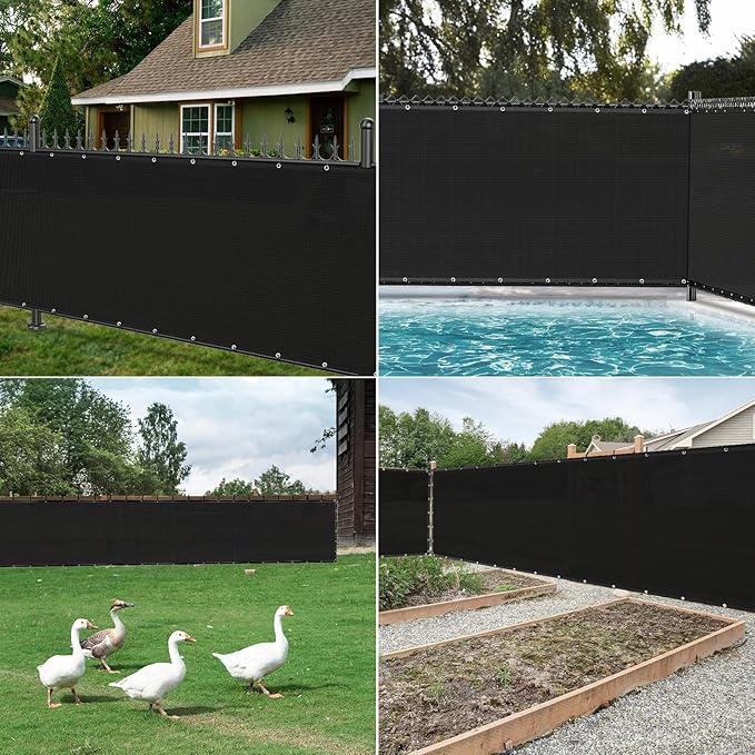 Winpull Privacy Fence Screen 5FT x 50FT, Heavy Duty 170GSM HDPE Fence Screen Privacy Mesh for Chain Link & Wood Fence, 95% Privacy Screen for Backyard Patio Balcony, Reinforced Edges & Grommets