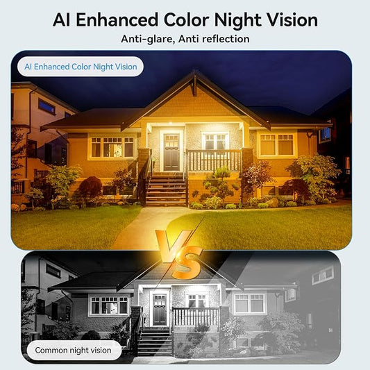 WESECUU 2K Window Camera,5G& 2.4Ghz WiFi No Drill Window Cameras for Home Security for Indoor & Outdoor Monitoring, Color Night Vision, Human Detection, Easy & Quick Install (2-Pack)