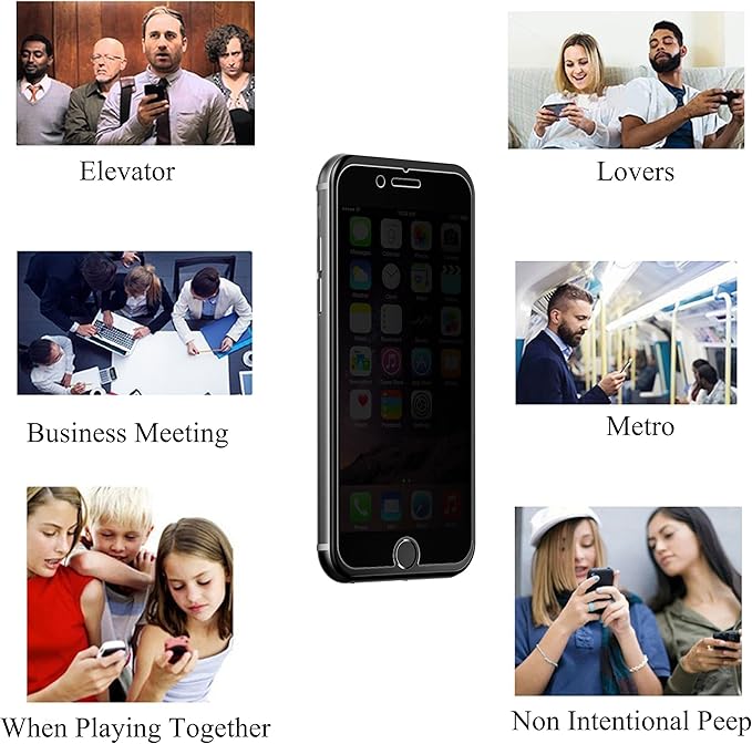 Ailun Screen Protector for iPhone 8 Plus 7 Plus Privacy Anti Glare 3Pack Anti Spy Private Tempered Glass