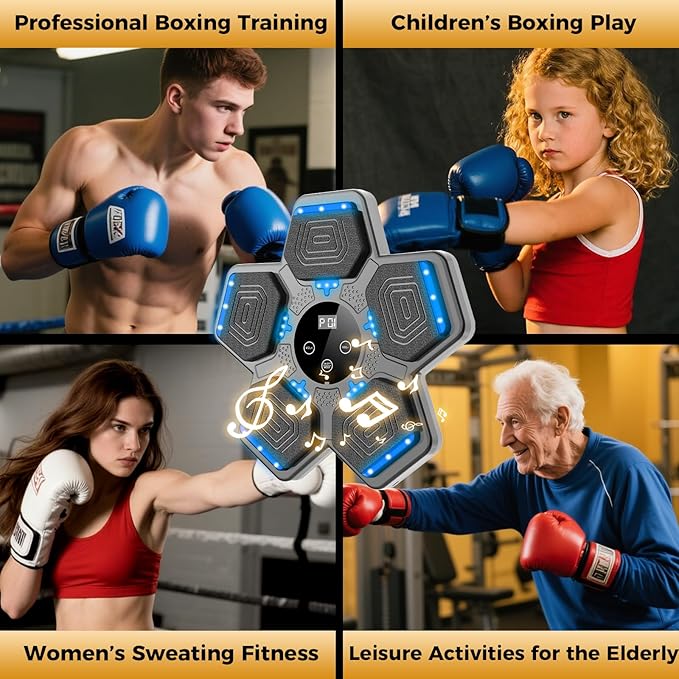 LOLBOX Music Boxing Machine for Adults & Kids - Smart Punching Machine with Boxing Gloves, Wall Boxing Punching Pad for Home, Office, Gym (Upgraded Version)