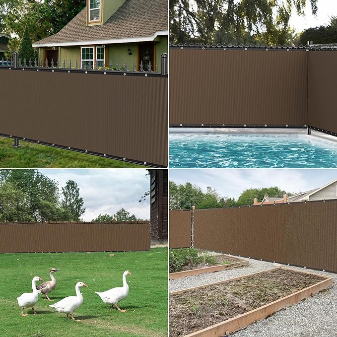 Winpull Privacy Fence Screen 6FT x 25FT, Heavy Duty 170GSM HDPE Fence Screen Privacy Mesh for Chain Link & Wood Fence, 95% Privacy Screen for Backyard Patio Balcony, Reinforced Edges & Grommets