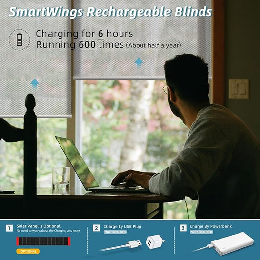 SmartWings Motorized Smart Roller Shades in Light Filtering, Electric Blinds with Remote for Windows Compatible with Alexa/Google Home/Homekit, Customized, 1% Openness Aventus Light Grey