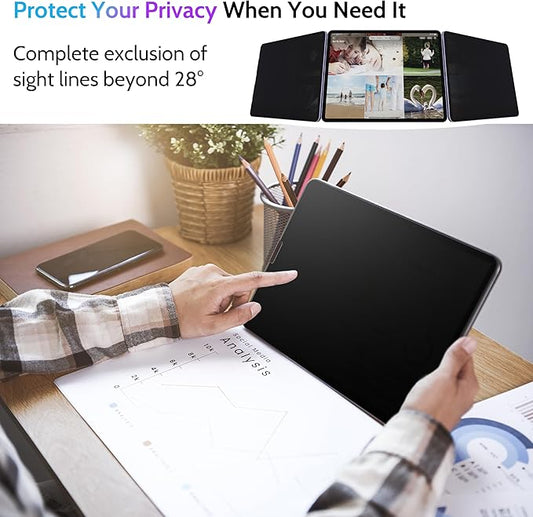Peslv Privacy Screen Protector for iPad Air 5th/4th Gen & iPad Pro 11 (2018/2020/2021/2022), Anti Glare Blue Light Spy Filter Private Cover, High Sensitive Bubble-Free Black Security Screen