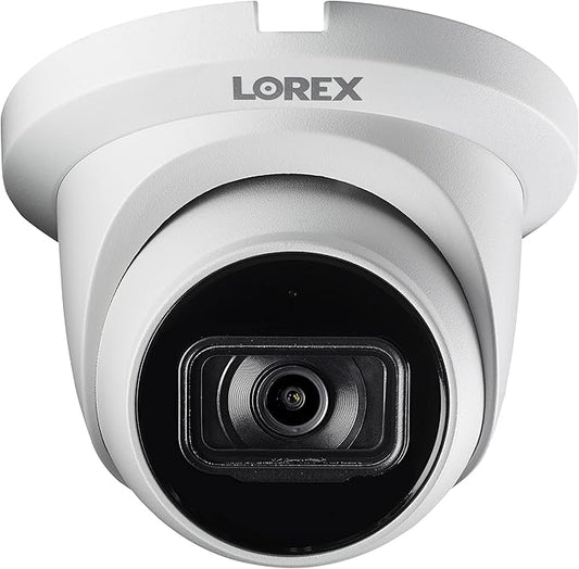 Lorex 4K 8MP IP PoE White Wired Security Dome Camera | Add-On Camera | Color Night Vision | Smart Motion Detection (Person/Vehicle) | Listen-in Audio | IP67 Weatherproof | Metal Housing