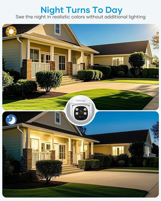 Solar Security Wireless Camera System with 10" Monitor, 2K F1.0 Super Aperture PTZ Battery Powered Cameras for Home Security, Pre-Installed 1TB HDD, Aurora Lux True Full Color Night Vison