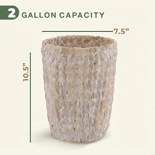 84ECO 2-Pack White Wicker Trash Cans