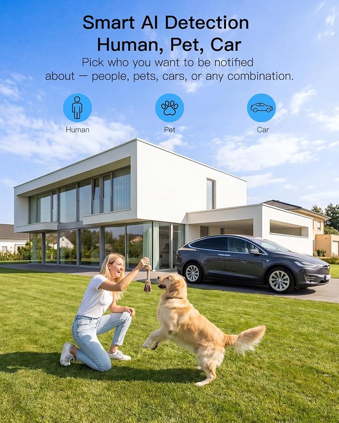 VIMTAG Pan/Tilt Outdoor Security Camera, 4K 8MP WiFi Home CCTV Camera, 360ยฐ View & Motion Tracking, Color Night Vision, 2-Way Audio, AI Detection Alarm, IP66, Cloud & SD Card Storage, Works w/Alexa