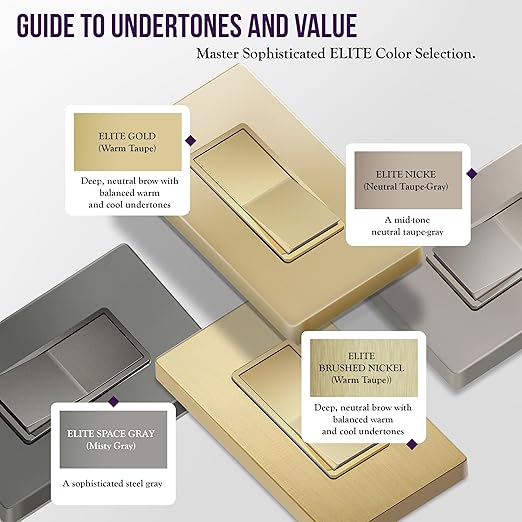 ENERLITES Elite Series Decorator Rocker Light Switch, 15A 120V/277V, Single Pole, Grounding Screw, Residential Grade, UL Listed, Wall Plates Included, 91150-GDWP-10PCS, Gold (10 Pack)