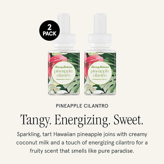 Pura & Tommy Bahama Home Scent Refill - Smart Home Air Diffuser - Premium Fragrance in Every Refill - Household Essential - Diffuser Fragrance - 2 Pack, Pineapple Cilantro