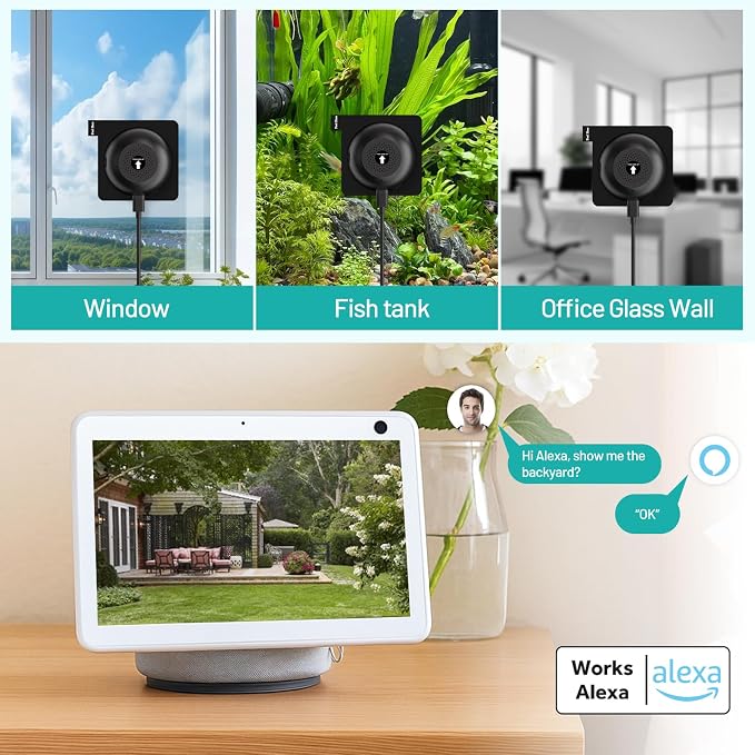 2K Window Mount Security Camera, Full Color Night Vision WiFi Indoor Camera with 2.4G&5GHz WiFi, Motion Detection, Alexa Compatible, 24/7 Recording, Easy Install Home Security Camera, 4-Pack