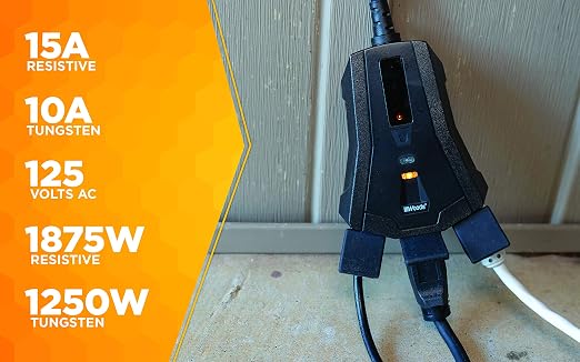 Southwire Woods Outdoor Lighting Timer with Remote Control Countdown - 3 Grounded Outlets - Convenient Lighting Controller - Weatherproof Remote Outlet - Black