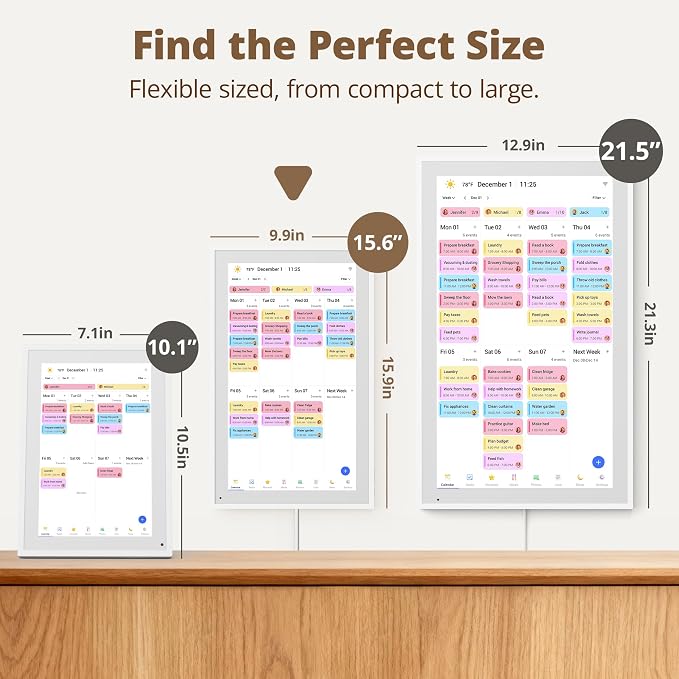 Dragon Touch Digital Calendar 15.6-inch Smart Chore Chart, Home Electronic Wall/Tabletop Calendar with Interactive Display/Touch Screen for Family Schedule Planning, Seamless Data Syncs and APP Access