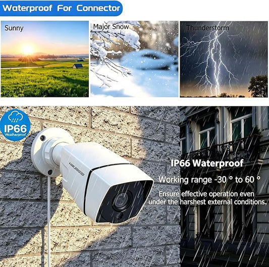 8CH H.265+ 3K Lite Home Security Camera System with AI Face/Vehicle Detection, 4 x 1920TVL 2MP Metal IP67 CCTV Surveillance Cameras Outdoor Indoor,DVR Kits 500GB Hard Drive