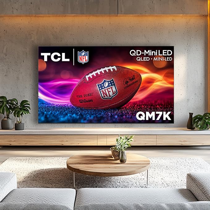 TCL 85 Inch Class QM7K Series | Mini LED QLED 4K HDR | 85QM7K, 2025 Model | 120HZ-144HZ Anti Reflective Screen Smart Google TV Dolby Atmos Onkyo Audio | Voice Remote Alexa Gaming Streaming Television