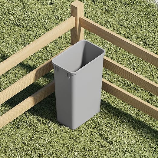 Dowell 5 Pack 50Qt Wastebasket Trash Container, 13Gal, Plastic, Stackable, for Kitchen/Bathroom/Office, Fits Under Sink/Desk - Grey (5, 50 QT)