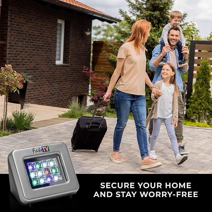 FTV-11 - Advanced Burglar Deterrent Device – Widescreen Realistic Television Simulator with Reflective Lens - Dummy Home Security Device with Lights – Protect Your House & Valuables