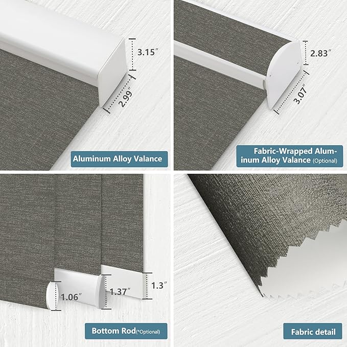 Bringnox Motorized Blinds with Remote,100% Blackout Smart Roller Blinds Compatible with Apple Homekit Google Home and Alexa Via HUB,and Customized (Crimp Toffee-23)