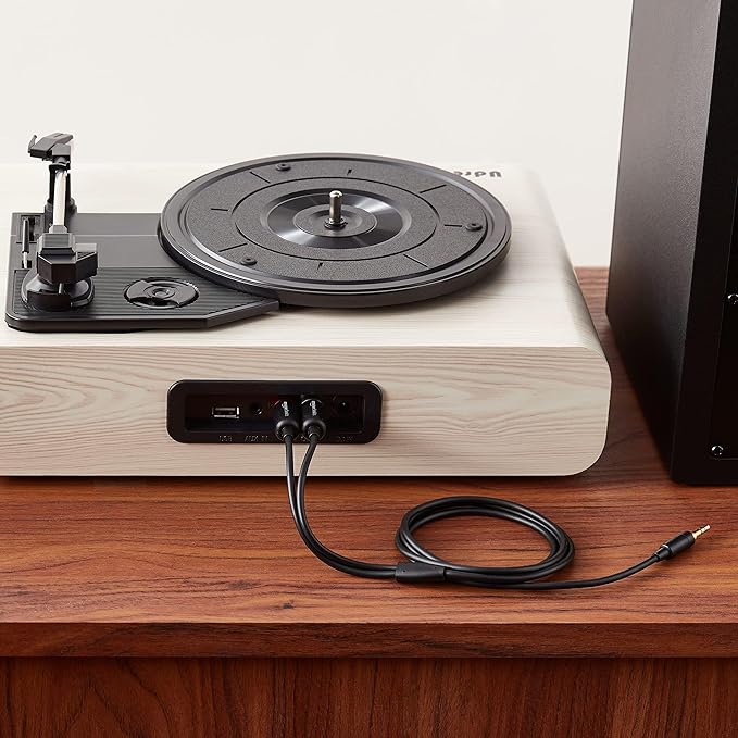 Amazon Basics 3.5mm Stereo Aux to 2 RCA Audio Cable Adapter for Sound, Connecting Amplifiers, Speakers, Smartphone, Tablet with Gold-Plated Plugs, 4 Feet/1.2 m, Black