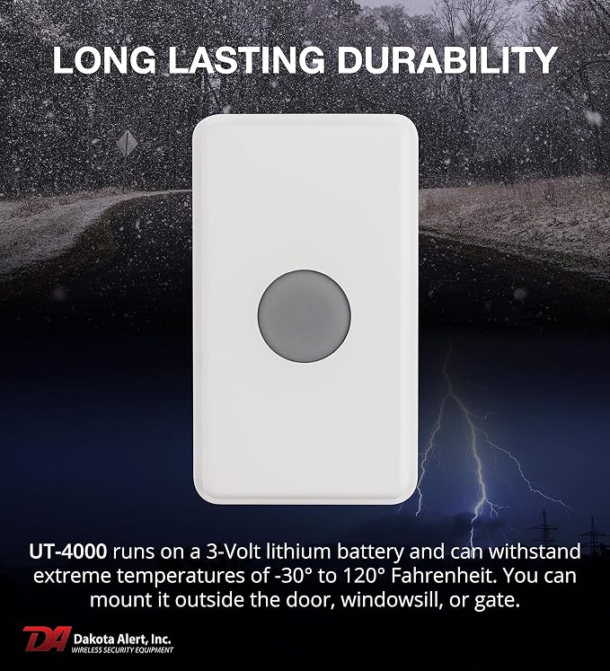 Dakota Alert UTRE-4K Plus 1-Mile Wireless Doorbell, Panic & Mailbox Alert