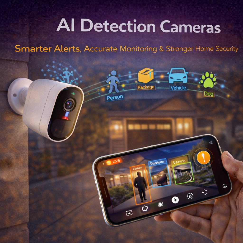 AI Detection Cameras with Smart Alerts, People Detection and Connected Home Security