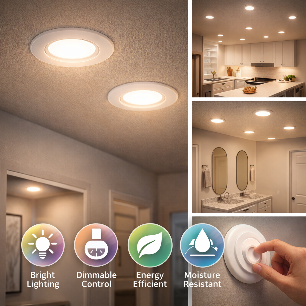 Modern recessed and ceiling lights for kitchens, living rooms, bathrooms, and brighter smarter home lighting