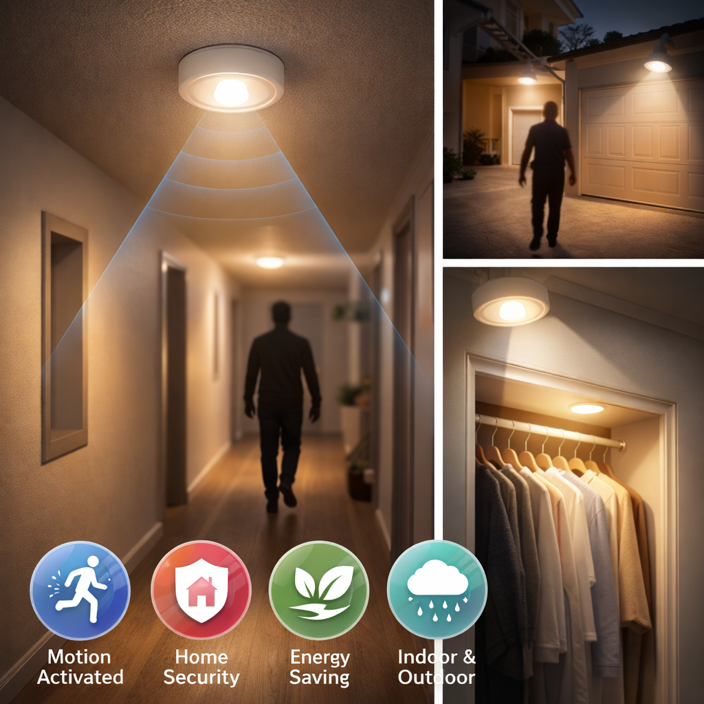 Motion sensor lights for indoor hallways, outdoor security, driveways, and smarter everyday home lighting