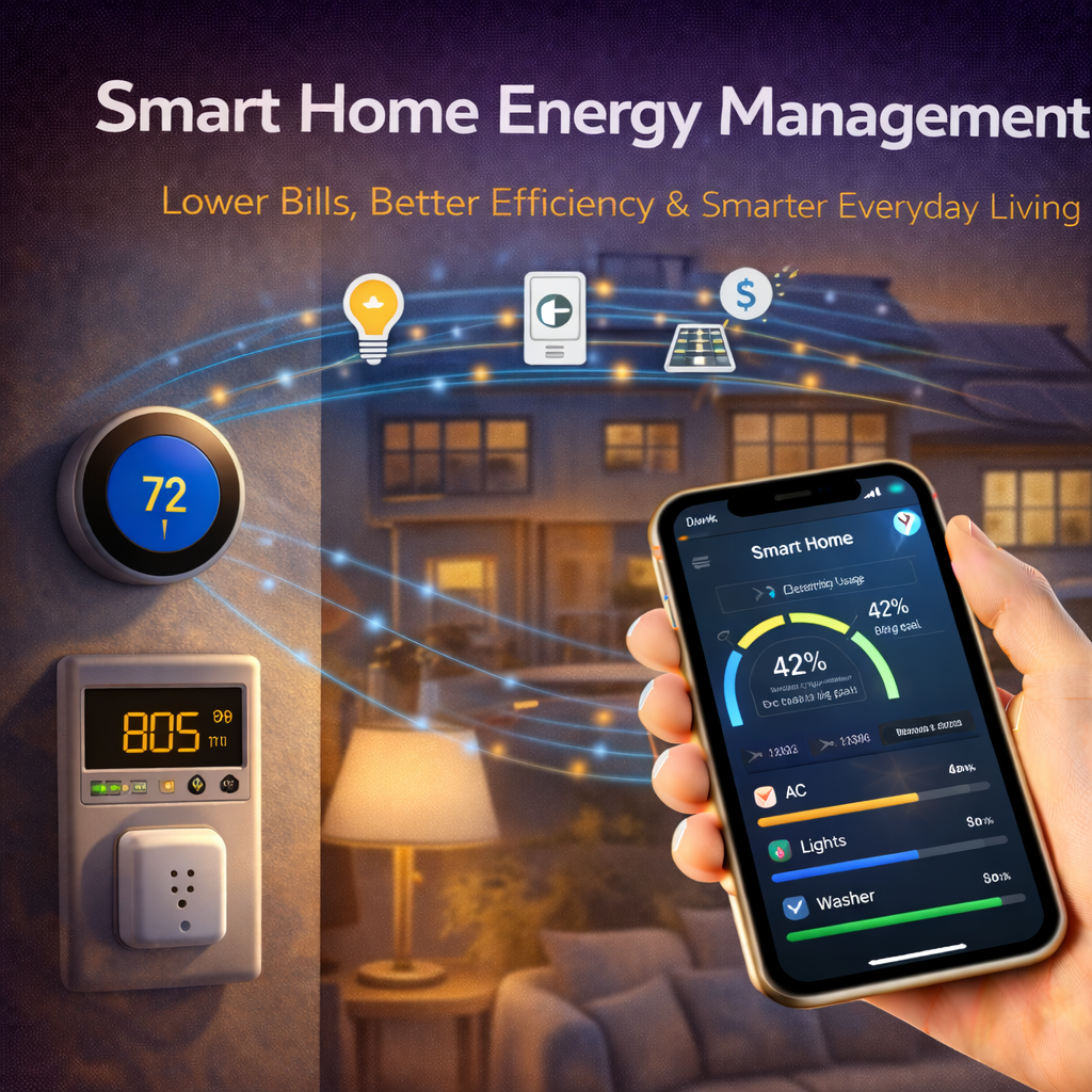 Smart Home Energy Management with Smart Thermostats, Energy Monitors, Smart Plugs and Connected Home Efficiency