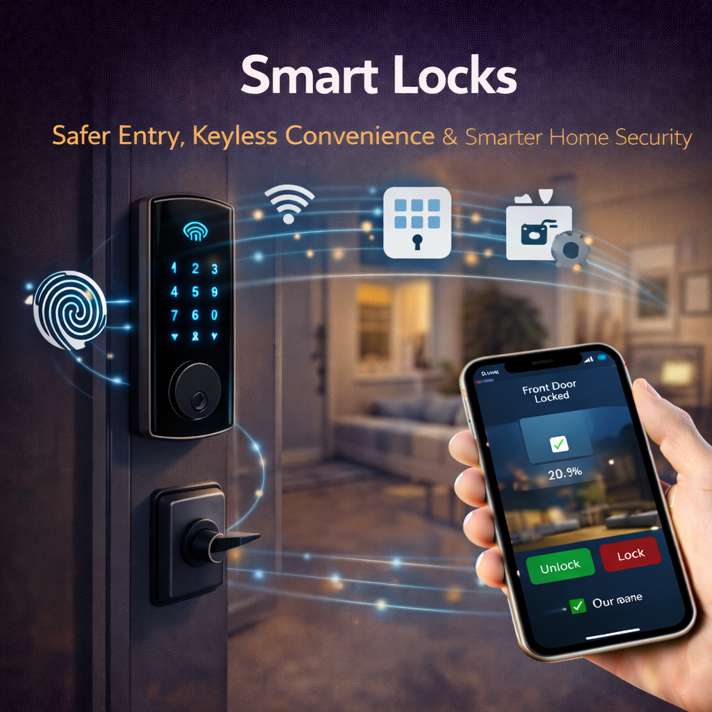 Smart Locks with Keyless Entry, Remote Access and Connected Home Security