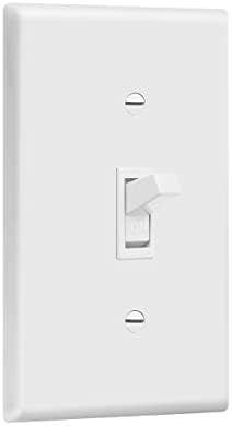ENERLITES 10 Pack Toggle Light Switch with Wall Plate, Single Pole, White