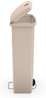 Rubbermaid Commercial Products STREAMLINE Plastic Front Step Step-On-Trash/Garbage Can/Bin 18 GAL Beige for Doctor's Office/Hospitals/Healthcare